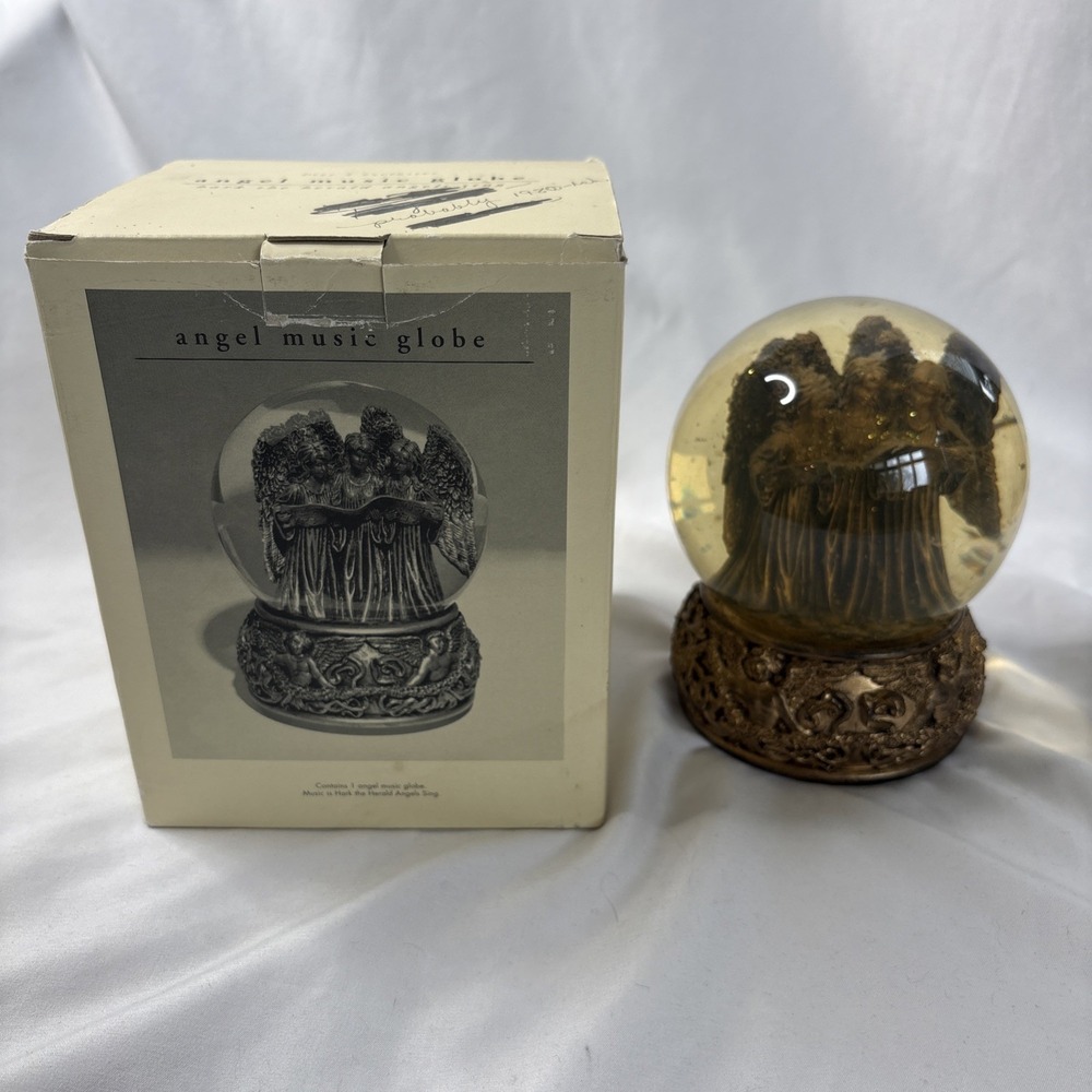 Vtg Pier 1 Import Angel Music Snow Globe Hark The Herald Angels Sing Collectible